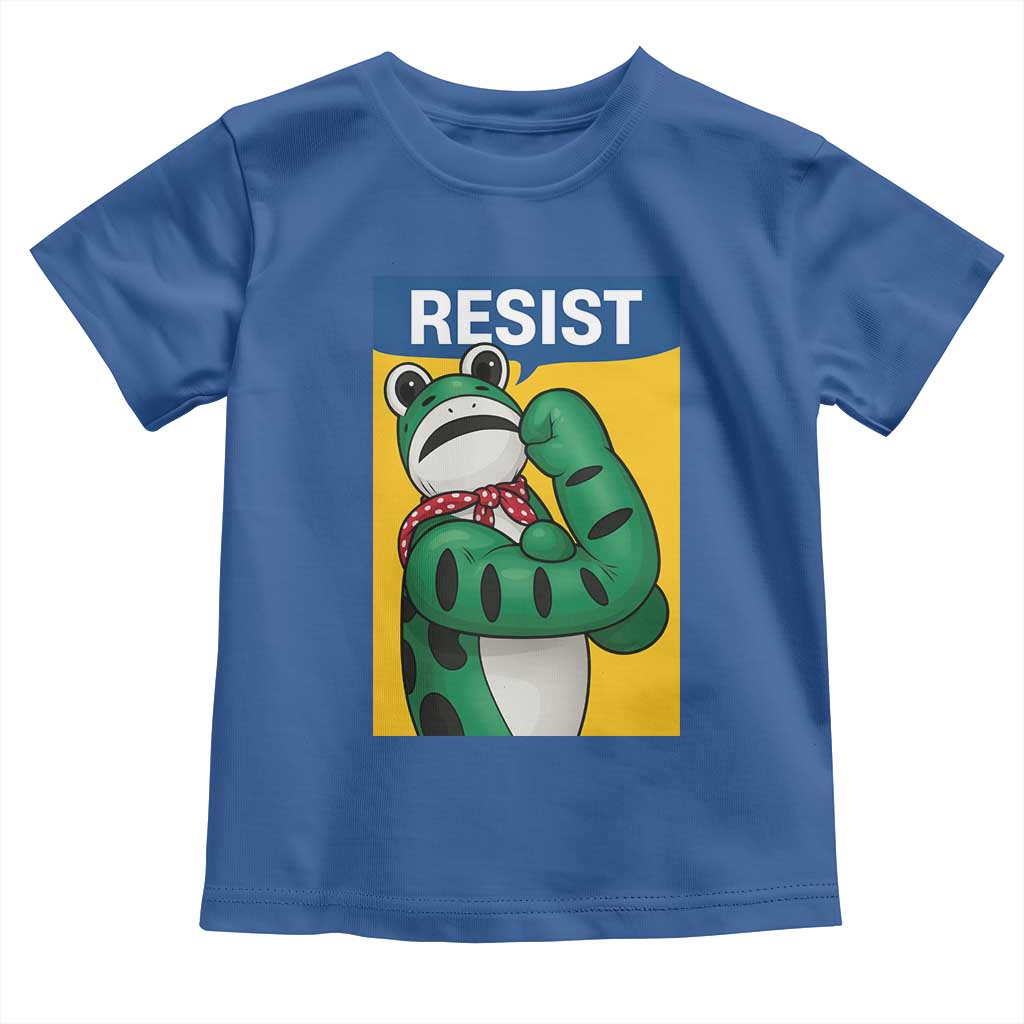 Resist Rosie Frog Toddler T Shirt Protest Parody Feminist Retro Poster TS02 Royal Blue Print Your Wear