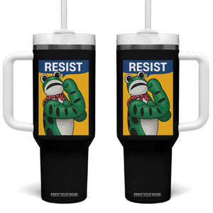 Resist Rosie Frog Tumbler With Handle Protest Parody Feminist Retro Poster - Print Your Wear