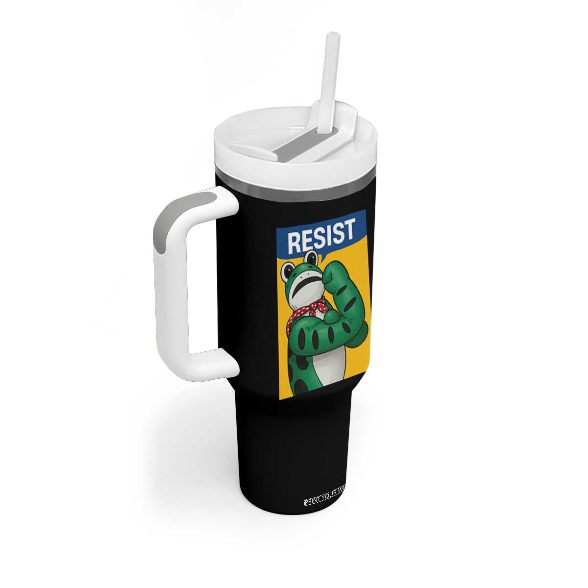 Resist Rosie Frog Tumbler With Handle Protest Parody Feminist Retro Poster TS02 Print Your Wear