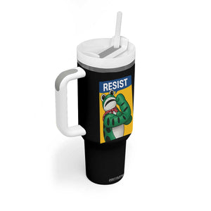 Resist Rosie Frog Tumbler With Handle Protest Parody Feminist Retro Poster - Print Your Wear