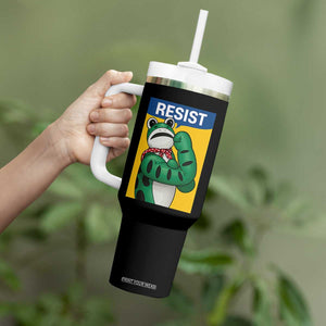 Resist Rosie Frog Tumbler With Handle Protest Parody Feminist Retro Poster - Print Your Wear