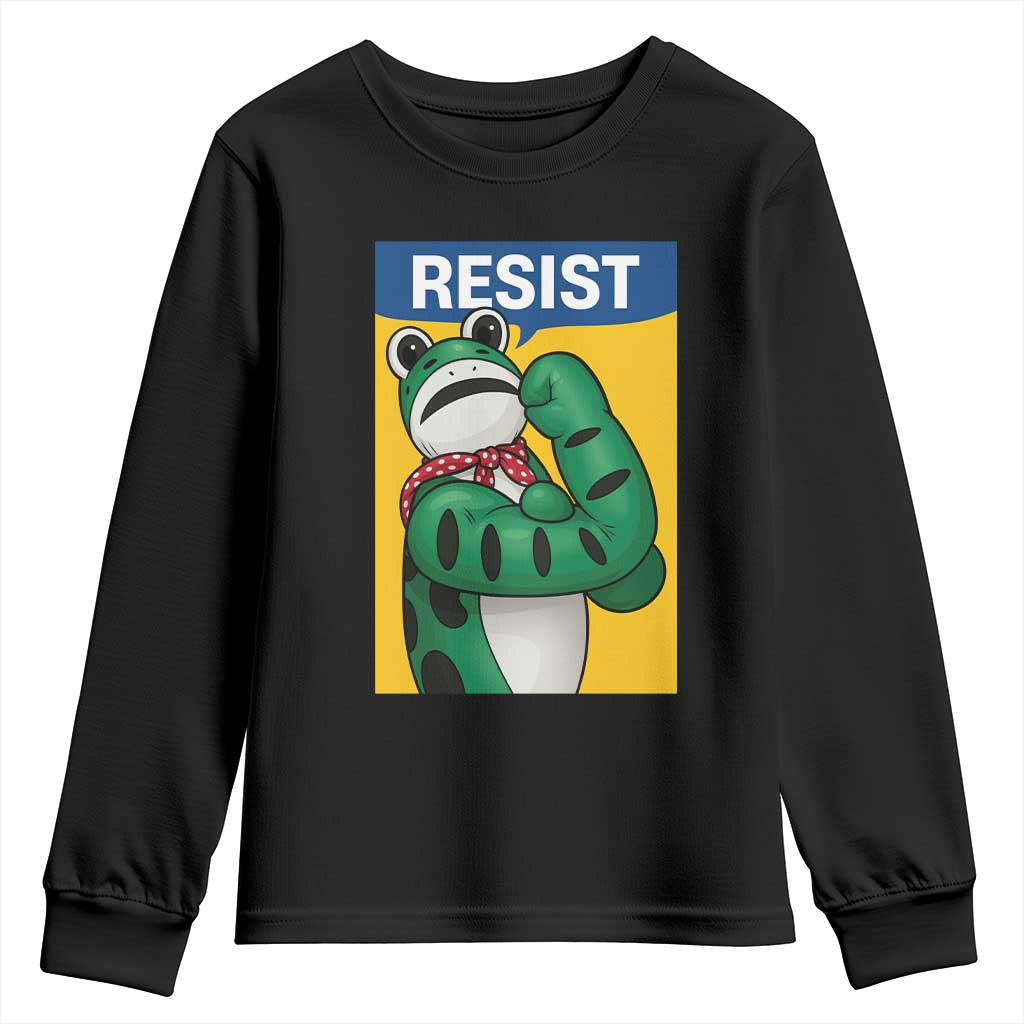 Resist Rosie Frog Youth Sweatshirt Protest Parody Feminist Retro Poster TS02 Black Print Your Wear