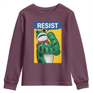 Resist Rosie Frog Youth Sweatshirt Protest Parody Feminist Retro Poster - Print Your Wear