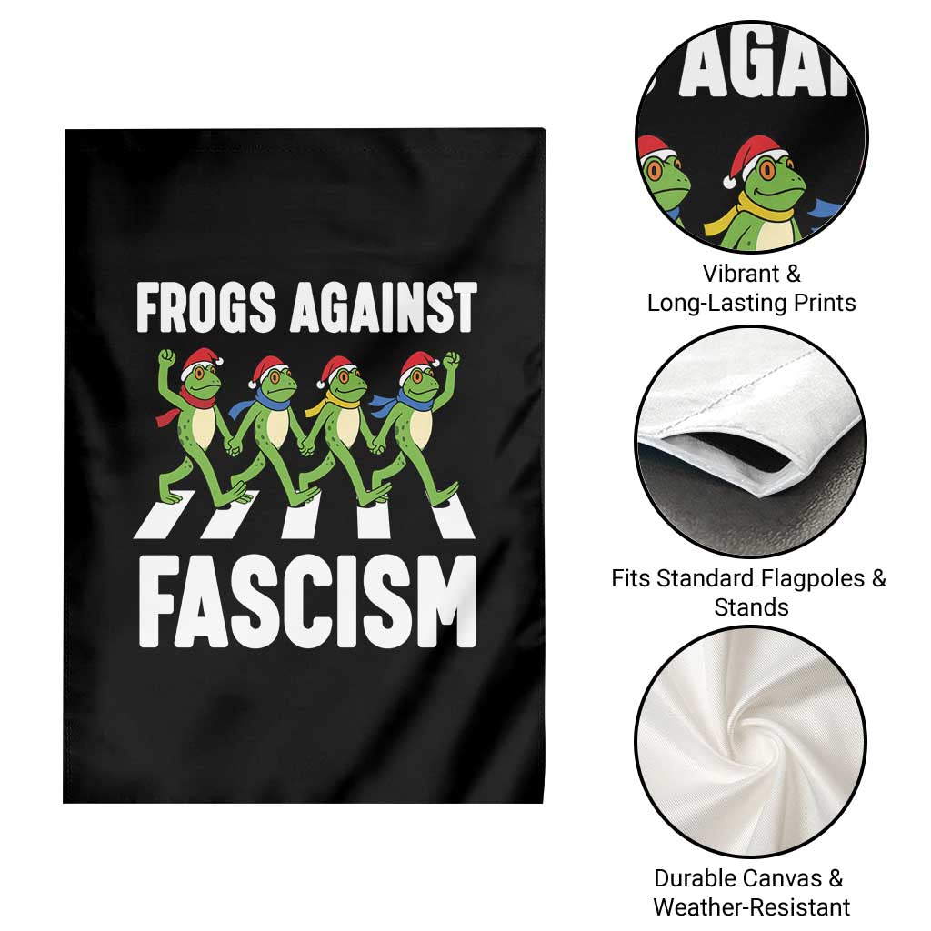 Santa Frog Against Fascism Garden Flag Christmas Holiday Frogs Band Resistance Protest TS02 Print Your Wear