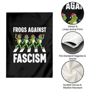 Santa Frog Against Fascism Garden Flag Christmas Holiday Frogs Band Resistance Protest - Print Your Wear