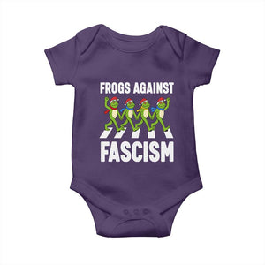 Santa Frog Against Fascism Baby Onesie Christmas Holiday Frogs Band Resistance Protest TS02 Purple Print Your Wear