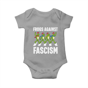Santa Frog Against Fascism Baby Onesie Christmas Holiday Frogs Band Resistance Protest TS02 Sport Gray Print Your Wear