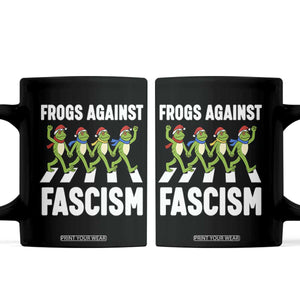 Santa Frog Against Fascism Coffee Mug Christmas Holiday Frogs Band Resistance Protest - Print Your Wear