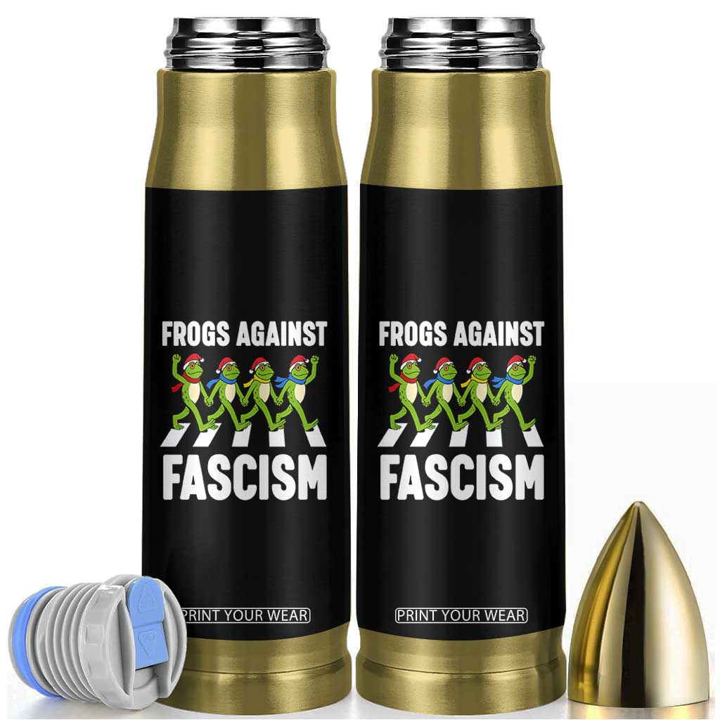 Santa Frog Against Fascism Bullet Tumbler Christmas Holiday Frogs Band Resistance Protest TS02 Black Print Your Wear