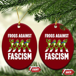 Santa Frog Against Fascism Ceramic Ornament Xmas Holiday Frogs Band Resistance Protest TS02 Print Your Wear