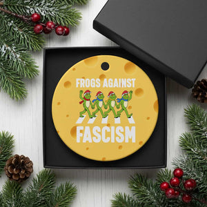 Santa Frog Against Fascism Ceramic Ornament Xmas Holiday Frogs Band Resistance Protest TS02 1pc Yellow Cheese Print Your Wear