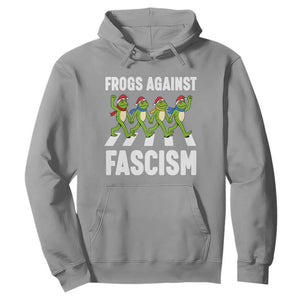 Santa Frog Against Fascism Hoodie Christmas Holiday Frogs Band Resistance Protest TS02 Sport Gray Print Your Wear
