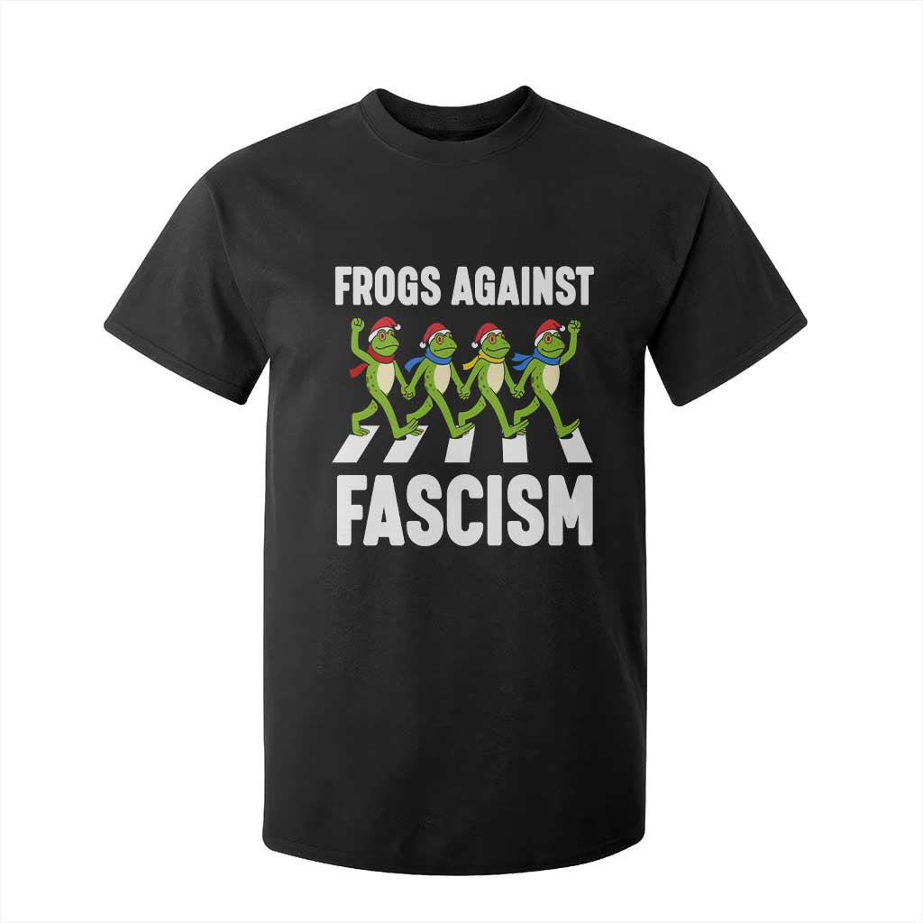 Santa Frog Against Fascism T Shirt For Kid Christmas Holiday Frogs Band Resistance Protest - Print Your Wear