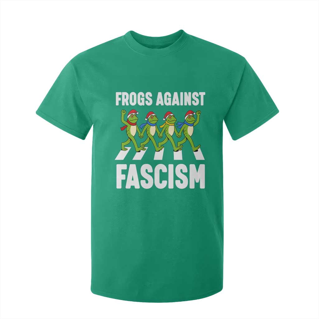 Santa Frog Against Fascism T Shirt For Kid Christmas Holiday Frogs Band Resistance Protest TS02 Irish Green Print Your Wear