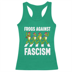 Santa Frog Against Fascism Racerback Tank Top Christmas Holiday Frogs Band Resistance Protest TS02 Irish Green Print Your Wear