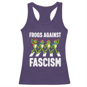 Santa Frog Against Fascism Racerback Tank Top Christmas Holiday Frogs Band Resistance Protest TS02 Purple Print Your Wear