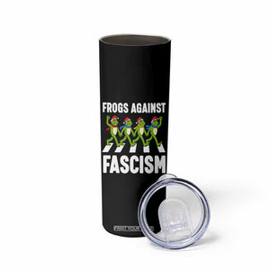 Santa Frog Against Fascism Skinny Tumbler Christmas Holiday Frogs Band Resistance Protest - Print Your Wear