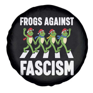 Santa Frog Against Fascism Spare Tire Cover Christmas Holiday Frogs Band Resistance Protest - Print Your Wear