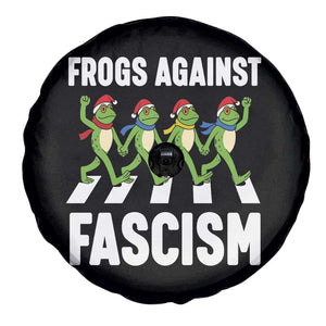 Santa Frog Against Fascism Spare Tire Cover Christmas Holiday Frogs Band Resistance Protest - Print Your Wear