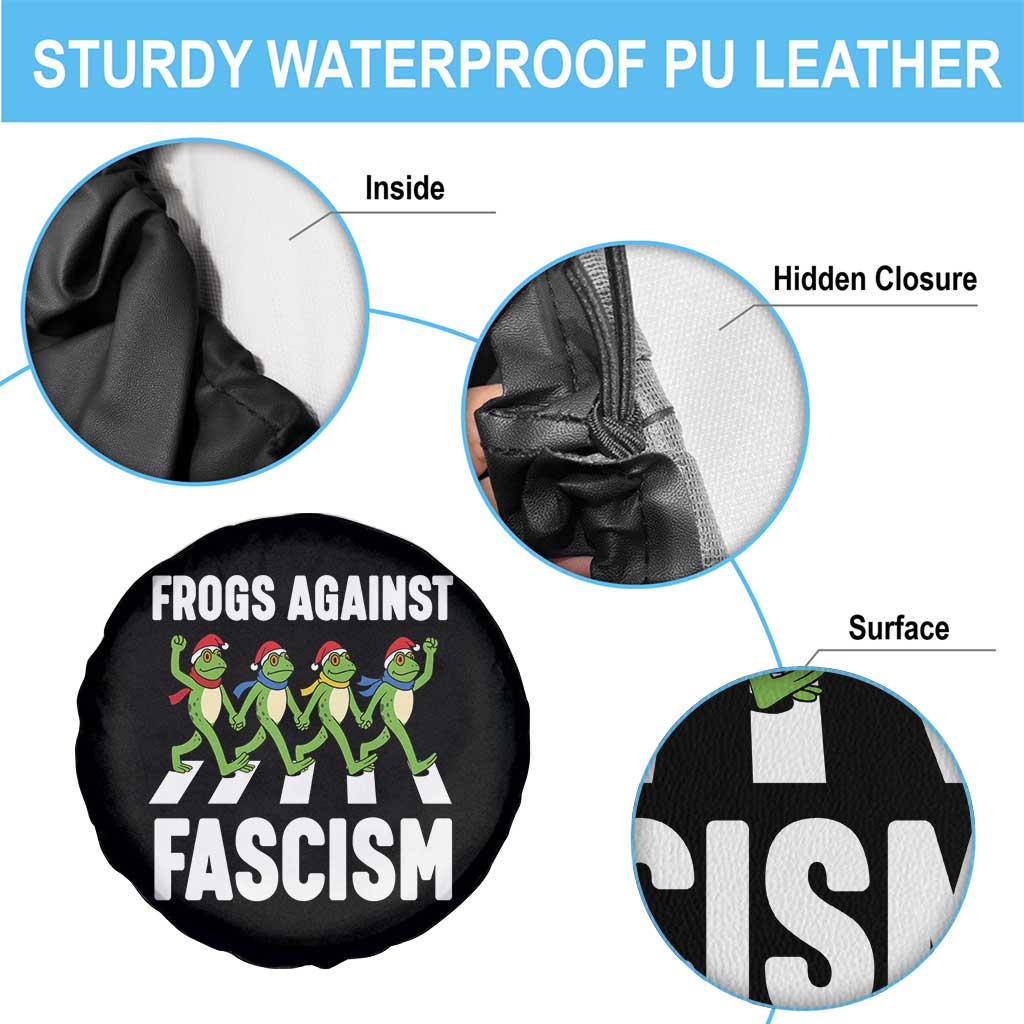 Santa Frog Against Fascism Spare Tire Cover Christmas Holiday Frogs Band Resistance Protest TS02 Print Your Wear