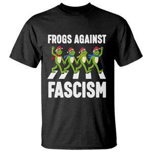 Santa Frog Against Fascism T Shirt Christmas Holiday Frogs Band Resistance Protest - Print Your Wear