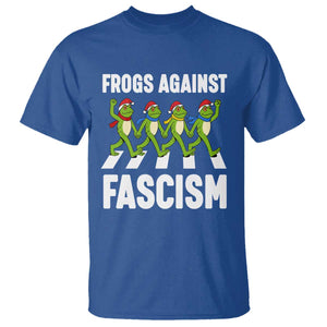 Santa Frog Against Fascism T Shirt Christmas Holiday Frogs Band Resistance Protest TS02 Royal Blue Print Your Wear
