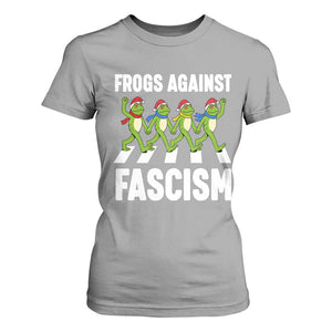 Santa Frog Against Fascism T Shirt For Women Christmas Holiday Frogs Band Resistance Protest TS02 Sport Gray Print Your Wear