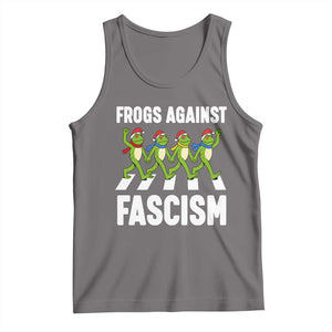 Santa Frog Against Fascism Tank Top Christmas Holiday Frogs Band Resistance Protest TS02 Deep Heather Print Your Wear