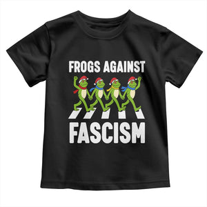 Santa Frog Against Fascism Toddler T Shirt Christmas Holiday Frogs Band Resistance Protest TS02 Black Print Your Wear
