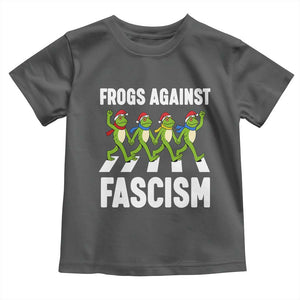 Santa Frog Against Fascism Toddler T Shirt Christmas Holiday Frogs Band Resistance Protest TS02 Dark Heather Print Your Wear