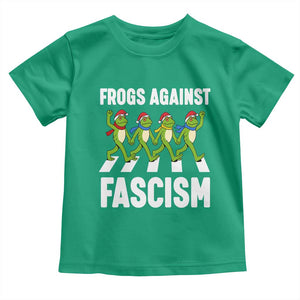 Santa Frog Against Fascism Toddler T Shirt Christmas Holiday Frogs Band Resistance Protest TS02 Irish Green Print Your Wear