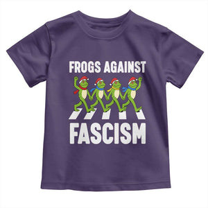 Santa Frog Against Fascism Toddler T Shirt Christmas Holiday Frogs Band Resistance Protest TS02 Purple Print Your Wear
