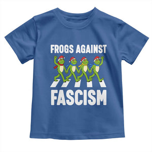 Santa Frog Against Fascism Toddler T Shirt Christmas Holiday Frogs Band Resistance Protest TS02 Royal Blue Print Your Wear