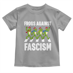 Santa Frog Against Fascism Toddler T Shirt Christmas Holiday Frogs Band Resistance Protest TS02 Sport Gray Print Your Wear
