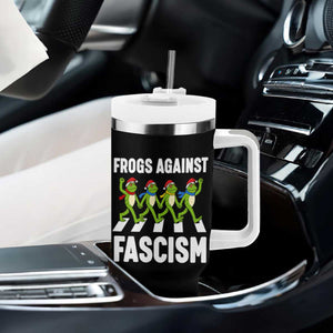 Santa Frog Against Fascism Tumbler With Handle Christmas Holiday Frogs Band Resistance Protest - Print Your Wear