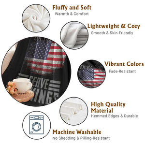 We The People Serve No Kings Throw Blanket Patriotic Eagle American Flag TS02 Print Your Wear