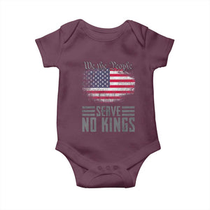 We The People Serve No Kings Baby Onesie Patriotic Eagle American Flag TS02 Maroon Print Your Wear
