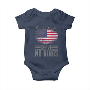 We The People Serve No Kings Baby Onesie Patriotic Eagle American Flag TS02 Navy Print Your Wear