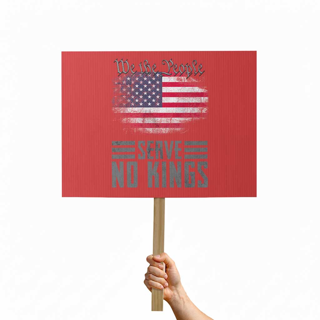 We The People Serve No Kings Protest Sign Patriotic Eagle American Flag - Print Your Wear