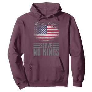 We The People Serve No Kings Hoodie Patriotic Eagle American Flag TS02 Maroon Print Your Wear