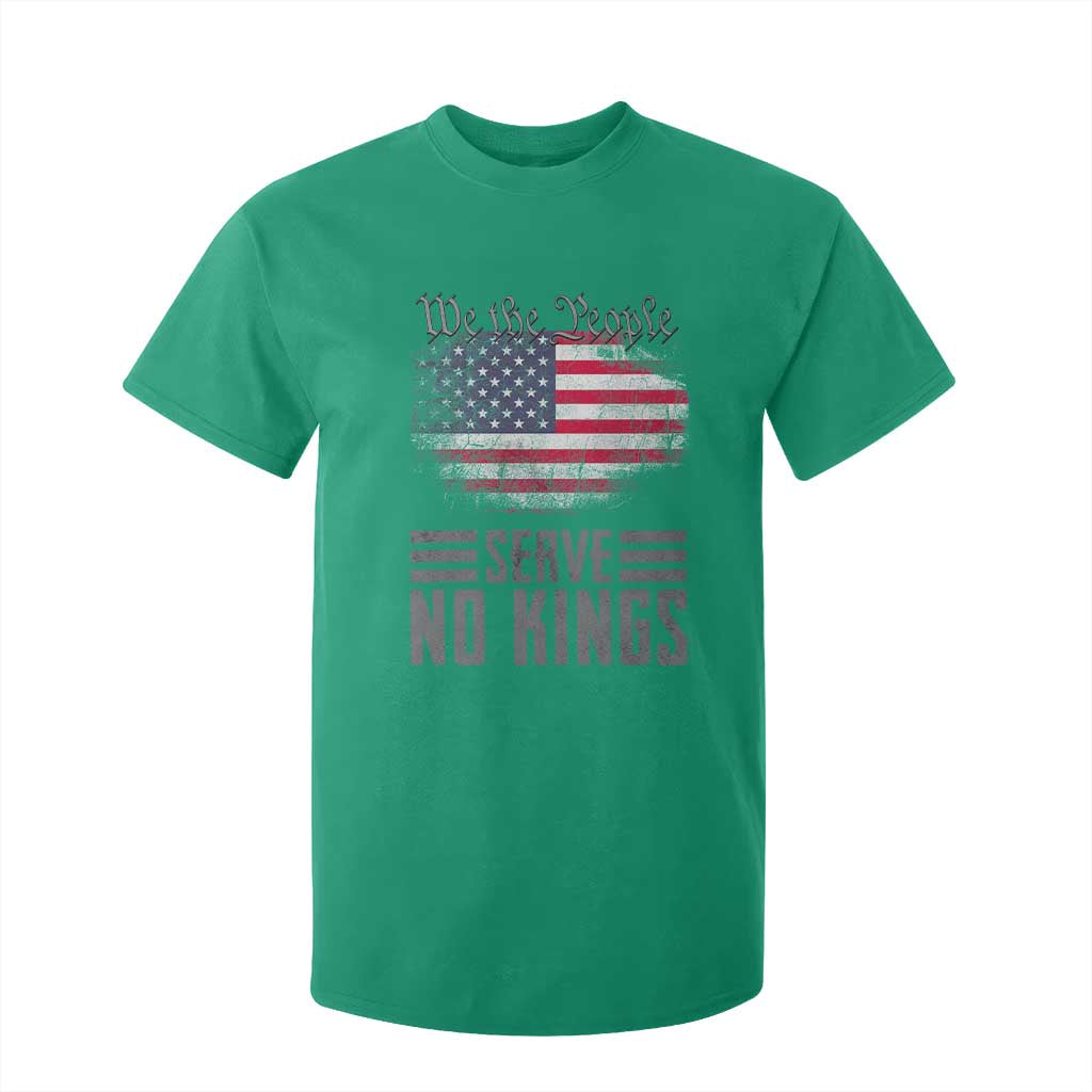 We The People Serve No Kings T Shirt For Kid Patriotic Eagle American Flag TS02 Irish Green Print Your Wear