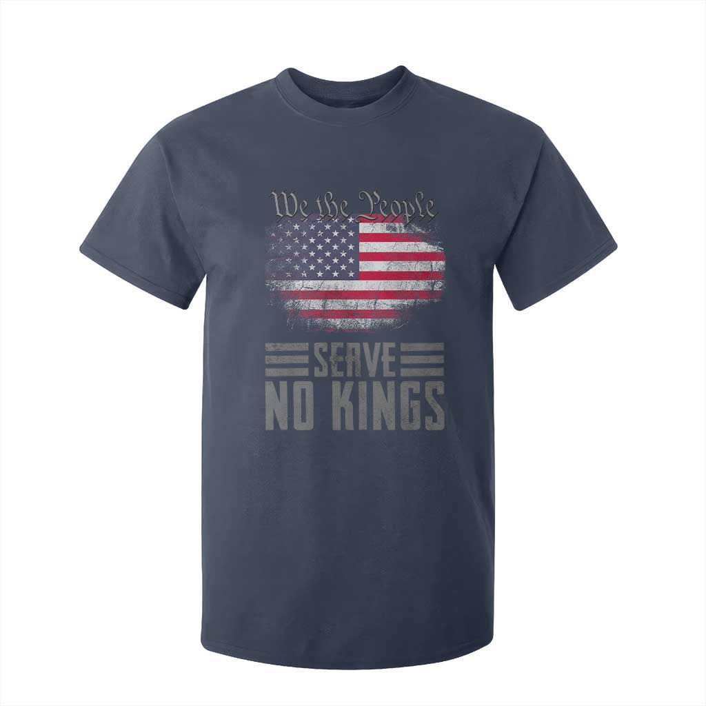 We The People Serve No Kings T Shirt For Kid Patriotic Eagle American Flag TS02 Navy Print Your Wear