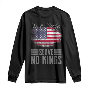 We The People Serve No Kings Long Sleeve Shirt Patriotic Eagle American Flag TS02 Black Print Your Wear