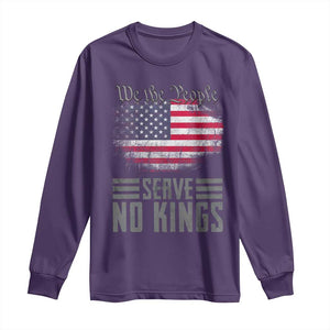 We The People Serve No Kings Long Sleeve Shirt Patriotic Eagle American Flag TS02 Purple Print Your Wear