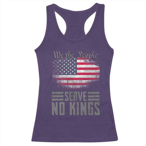 We The People Serve No Kings Racerback Tank Top Patriotic Eagle American Flag TS02 Purple Print Your Wear