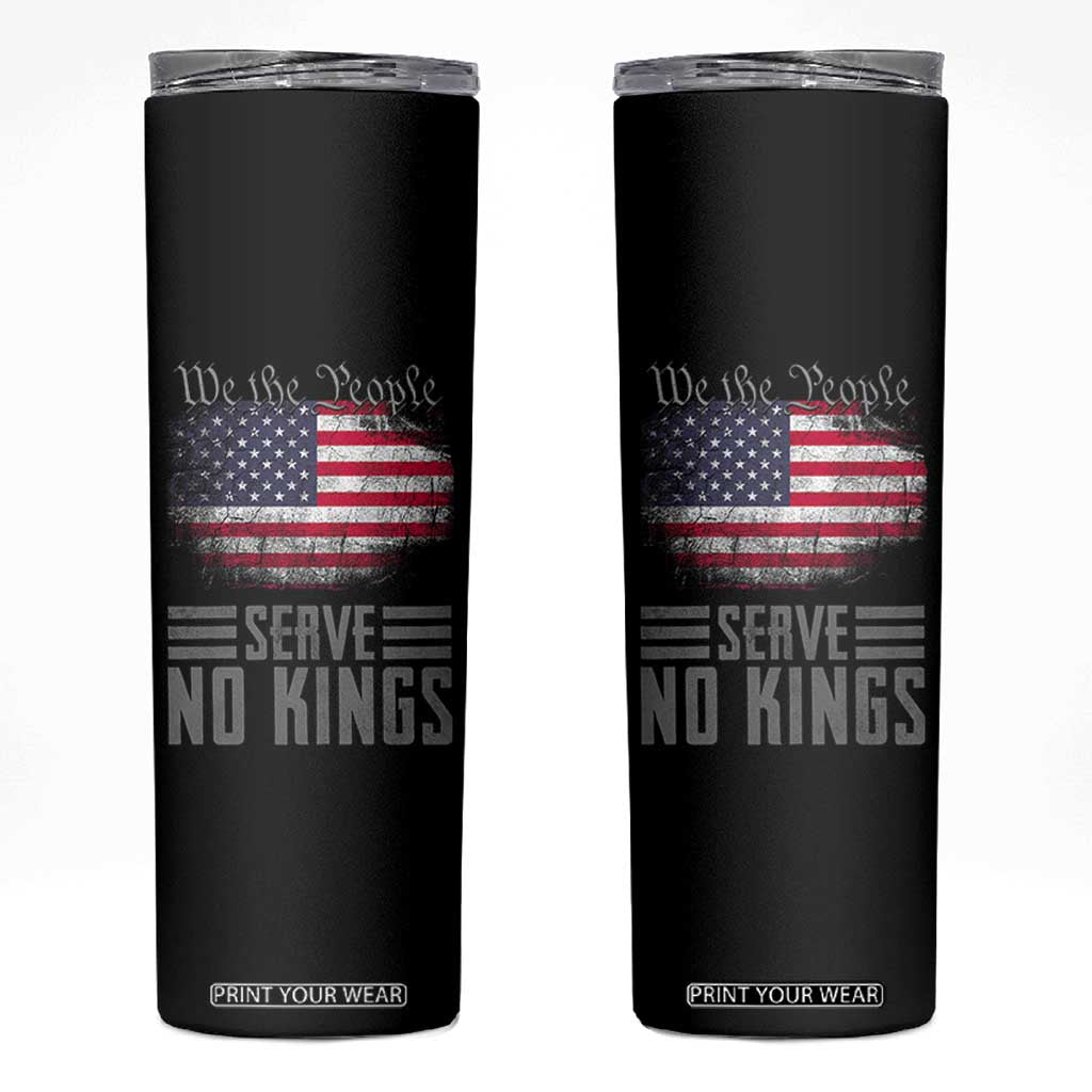 We The People Serve No Kings Skinny Tumbler Patriotic Eagle American Flag TS02 Black Print Your Wear