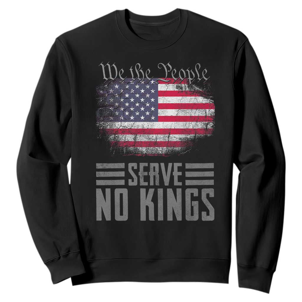 We The People Serve No Kings Sweatshirt Patriotic Eagle American Flag TS02 Black Print Your Wear