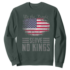 We The People Serve No Kings Sweatshirt Patriotic Eagle American Flag TS02 Dark Forest Green Print Your Wear