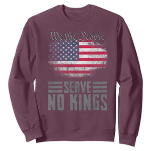 We The People Serve No Kings Sweatshirt Patriotic Eagle American Flag TS02 Maroon Print Your Wear
