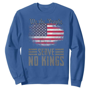 We The People Serve No Kings Sweatshirt Patriotic Eagle American Flag TS02 Royal Blue Print Your Wear